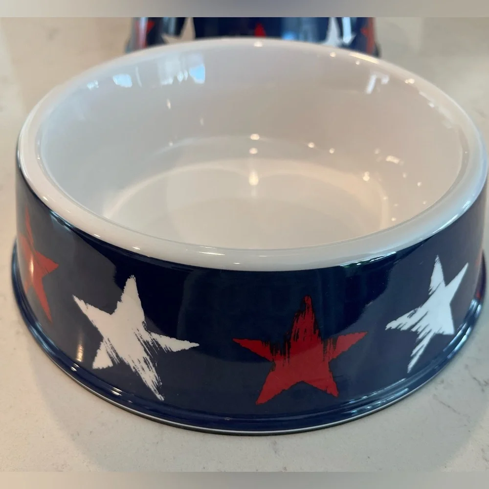 Set of 2 matching large dog bowls